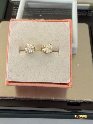 Pendientes Oro 18k Diamantes Naturales 1.02 Ct