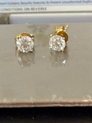 Pendientes Oro 18k Diamantes Naturales 1.02 Ct