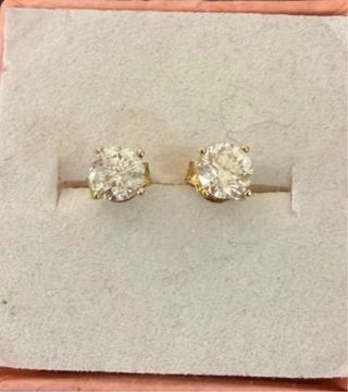 Pendientes Oro 18k Diamantes Naturales 1.02 Ct
