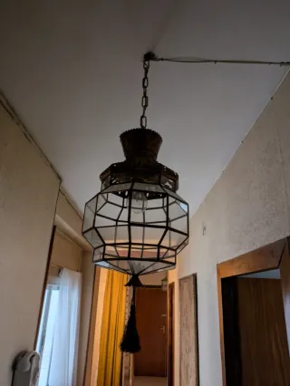 Lámpara Granadina Metal y Cristal