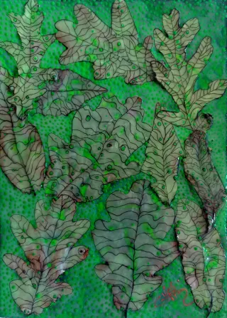 Arte Original Hojas Verdes