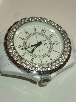 Relógio C&C Senhora Branco e Prateado