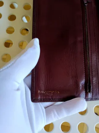 Cartera Balenciaga vintage en cuero burdeos