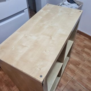 Mueble Estantería Kallax Beige  Con ruedas