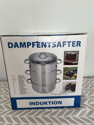 Olla  exprimidor vapor acero inoxidable 3 niveles