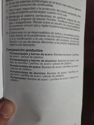 Barras de techo Cruz