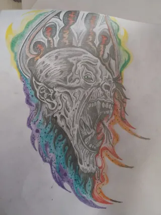 Diseño de Tatuaje de Monstruo