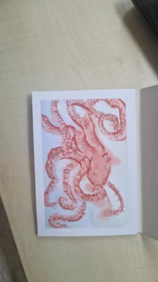 Lámina acuarela pulpo diseño