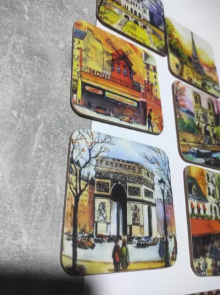 Lote 6 posavasos vintage monumentos París