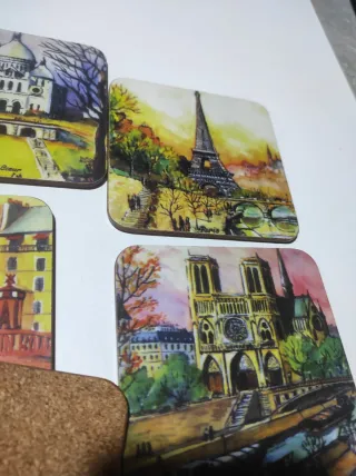Lote 6 posavasos vintage monumentos París