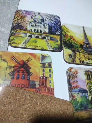 Lote 6 posavasos vintage monumentos París