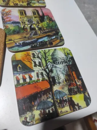 Lote 6 posavasos vintage monumentos París