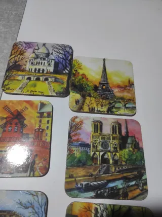 Lote 6 posavasos vintage monumentos París