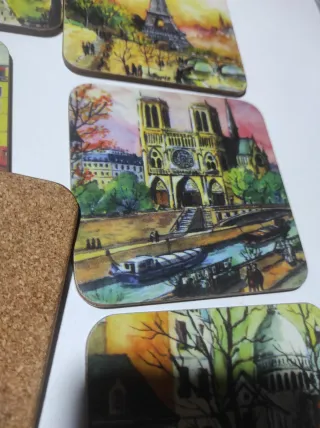 Lote 6 posavasos vintage monumentos París