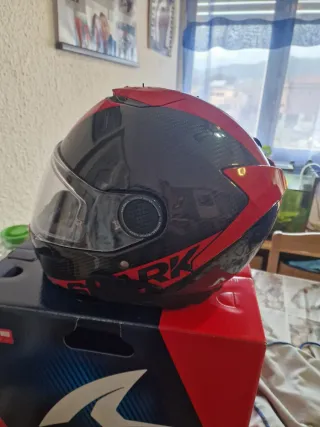 Casco Moto Shark carbon/Rojo