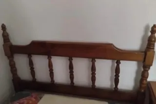 Cama de madera estilo rústico 105cm