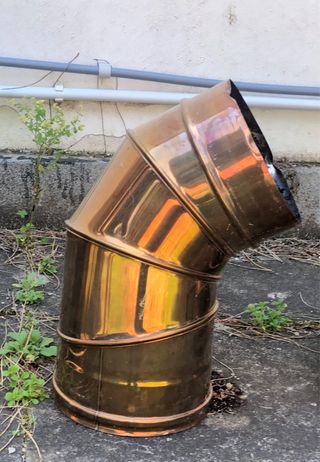 Tubo, adaptador y codos inox chimenea