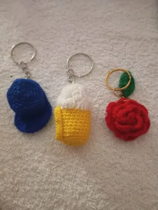 Artesanía Boliviana Flores Crochet Llaveros