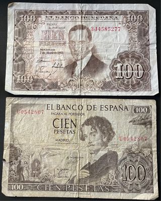 Gran lote 23 billetes antiguos España 1928–1980