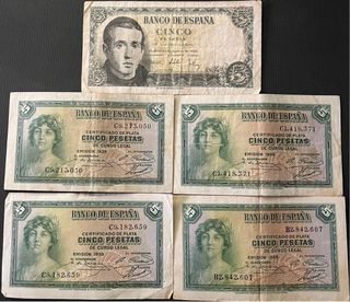 Gran lote 23 billetes antiguos España 1928–1980