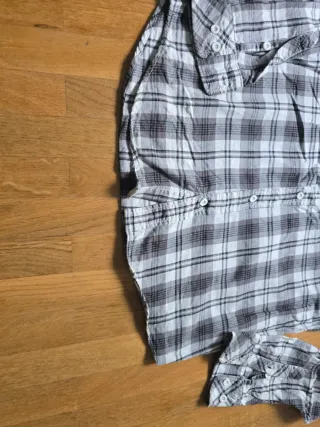 Camisa LRG a cuadros gris y blanco