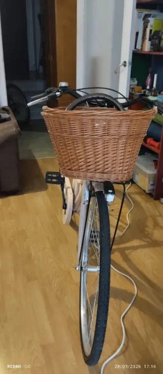 Bicicleta Paseo Beige con Cesta