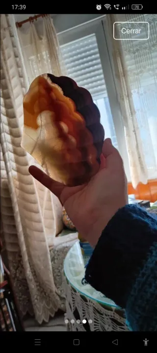 Jabonera de ágata tallada