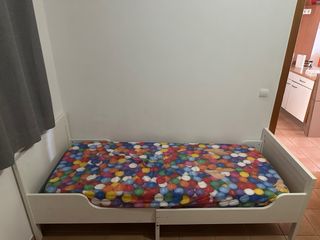 Cama individual 90x190 con colchón y somier