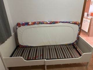 Cama individual 90x190 con colchón y somier