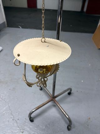 Farol colgante cristal ámbar metal