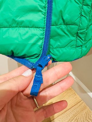 Chaqueta Crew verde reversible azul