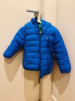 Chaqueta Crew verde reversible azul