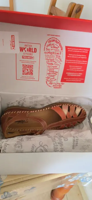 Sandalias Pikolinos Piel Cómodas Marrón Naranja