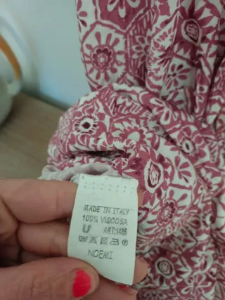 Vestido largo-midi boho floral rosa viscosa S-M