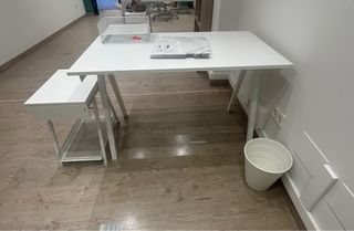 Conjunto 4 mesas oficina blancas