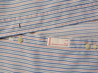 Camicia slim  uomo cotone righe blu/rosa