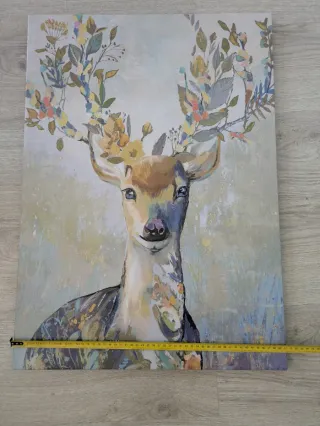 Cuadro Ciervo Flores 70x50
