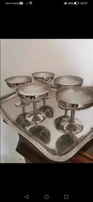 Set Calici Champagne Argento