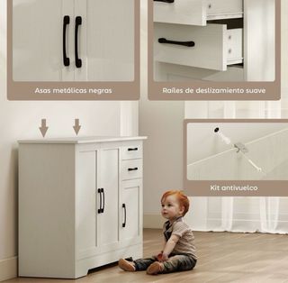 Aparador blanco de madera