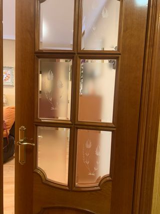 Puerta interior madera color cerezo