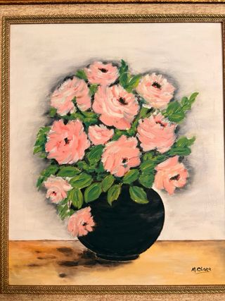 Cuadro de flores pintado al óleo de Maria Clara