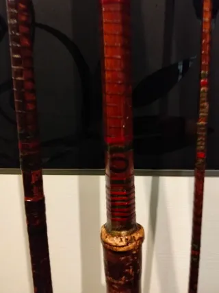 Cañas de bambú hexagonales antiguas