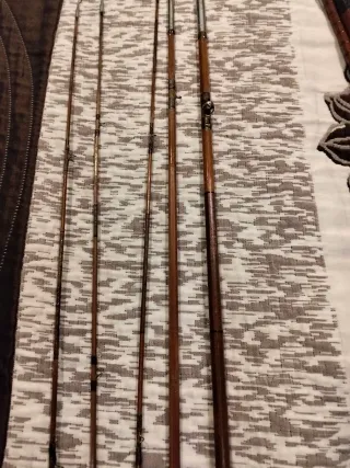 Cañas de bambú hexagonales antiguas