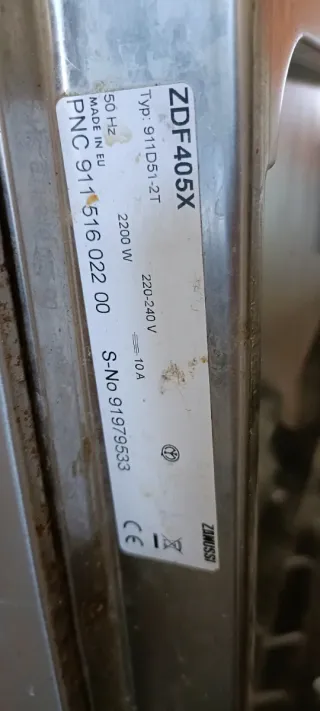 Panel de control lavavajillas Zanussi