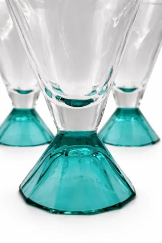 Set 4 Copas Diseño Modernista Turquesa (16,5cm)