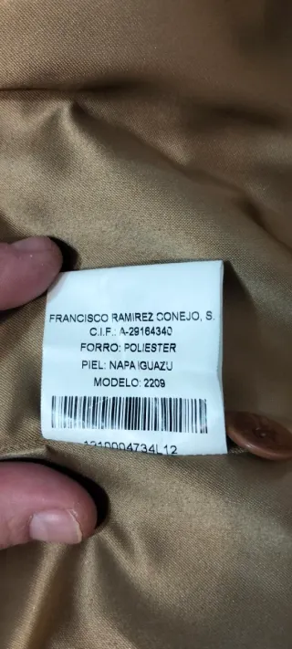 Chaqueta de cuero Zerimar Marrón Talla L