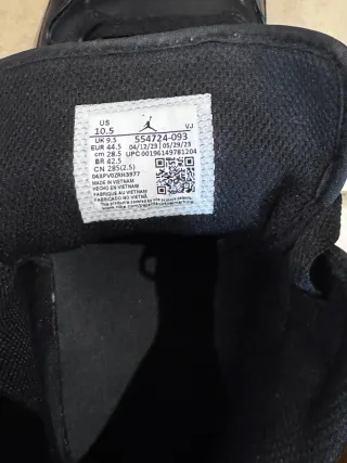 Zapatillas Jordan Piel Negras Talla 44.5