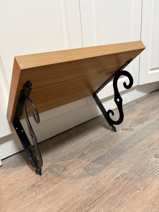 3 Estanterías Madera con Soportes Forja