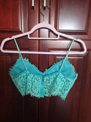 Top encaje verde aguamarina