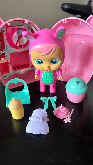 Bebé Llorón Peluche Blanco y Rosa